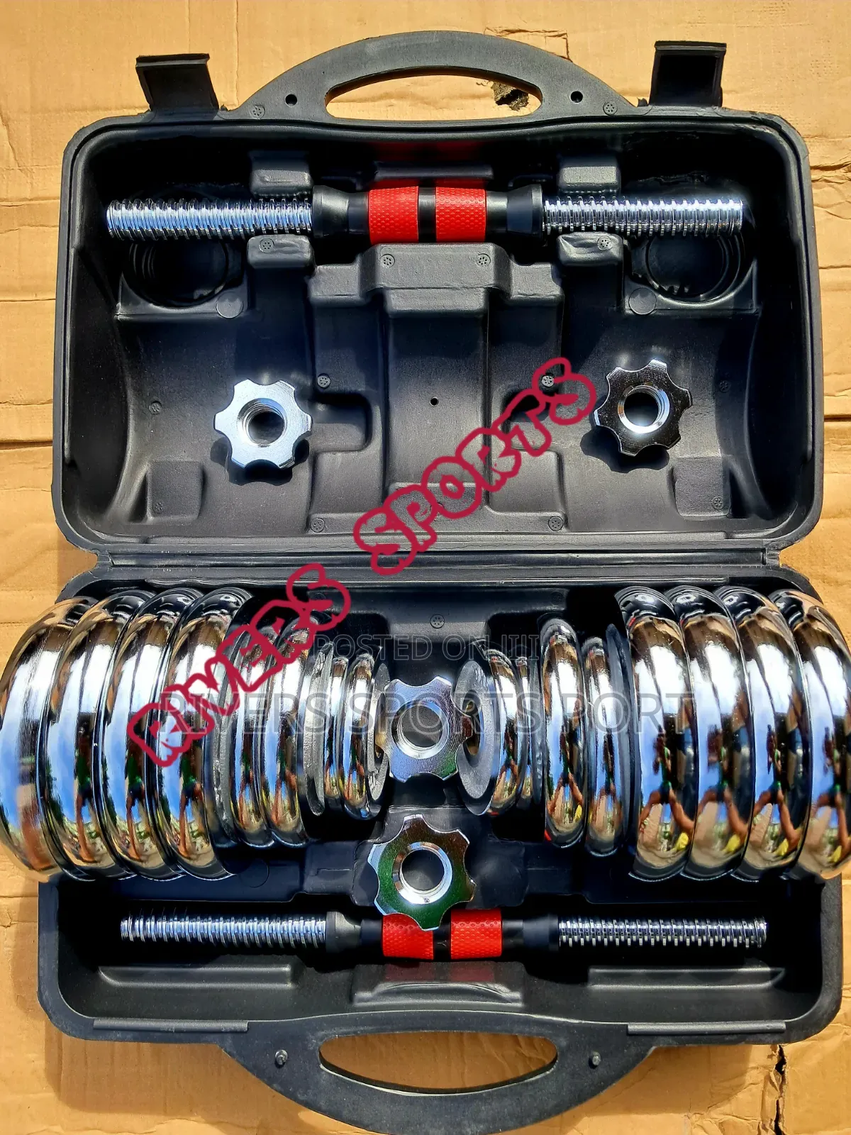 30kg Adjustable Chrom Dumbbell With Carry Case Box, Soft Grip Handles