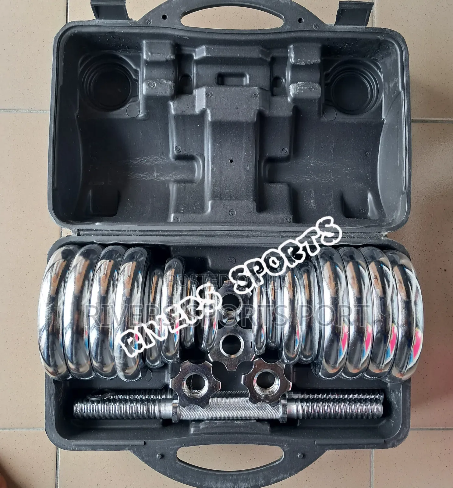 30kg Adjustable Chrom Dumbbell With Carry Case Box, Soft Grip Handles