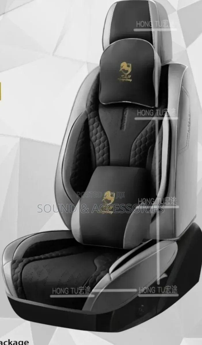 Car 11d Seatcover With Lumbar Pillows (Grey+Black-1215)
