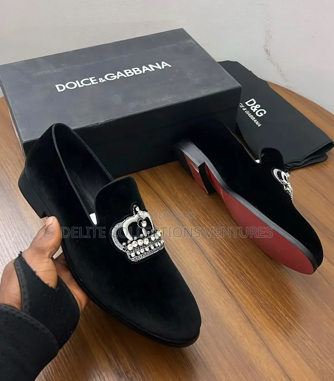 *Dolce Gabbana Crown Suede Loafers Available in Store