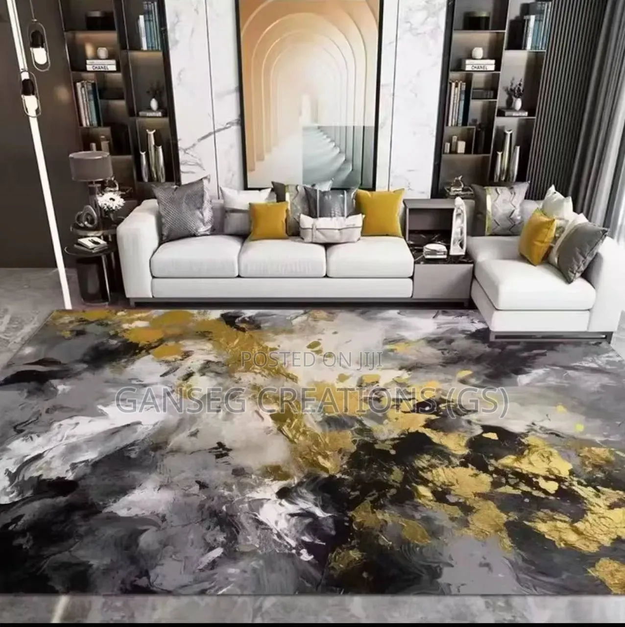 Premium Abstract Center Rug (160x230cm) - Luxury Living Room Carpet