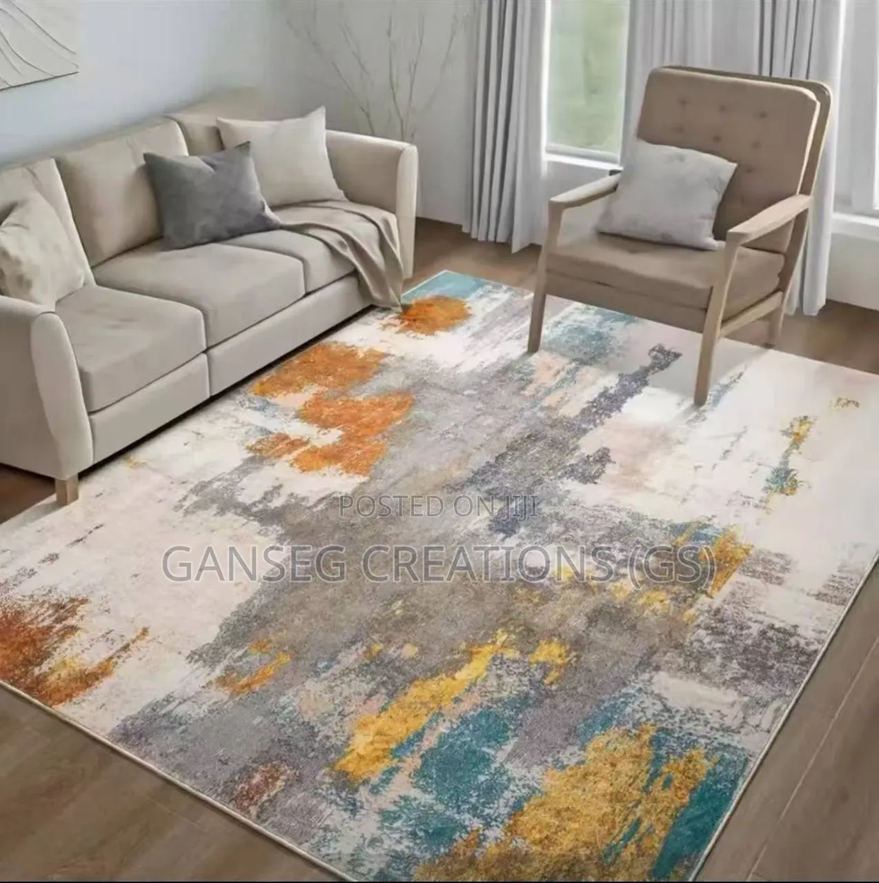 Premium Abstract Center Rug (160x230cm) - Luxury Living Room Carpet