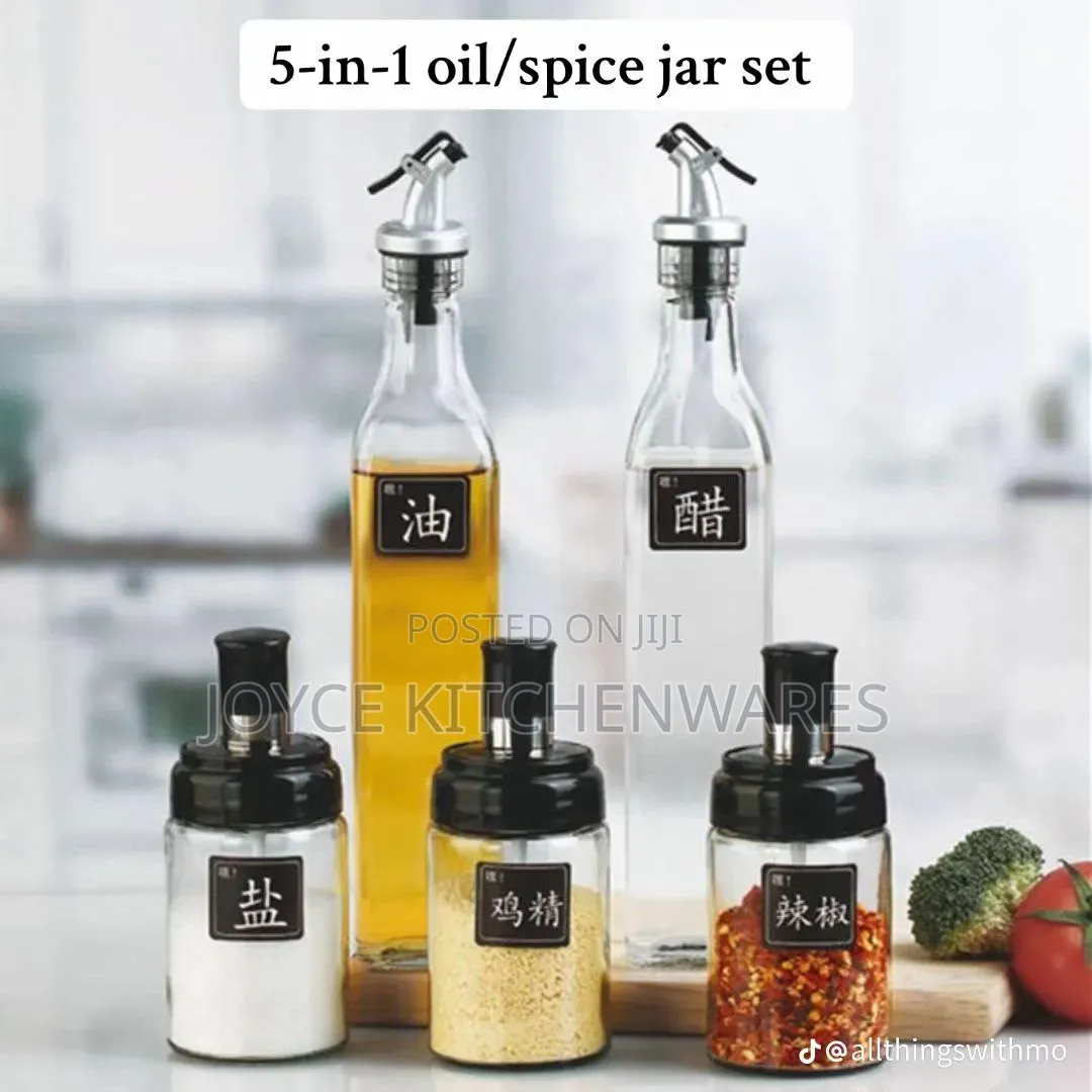 Oil Bottle With Spice Jar