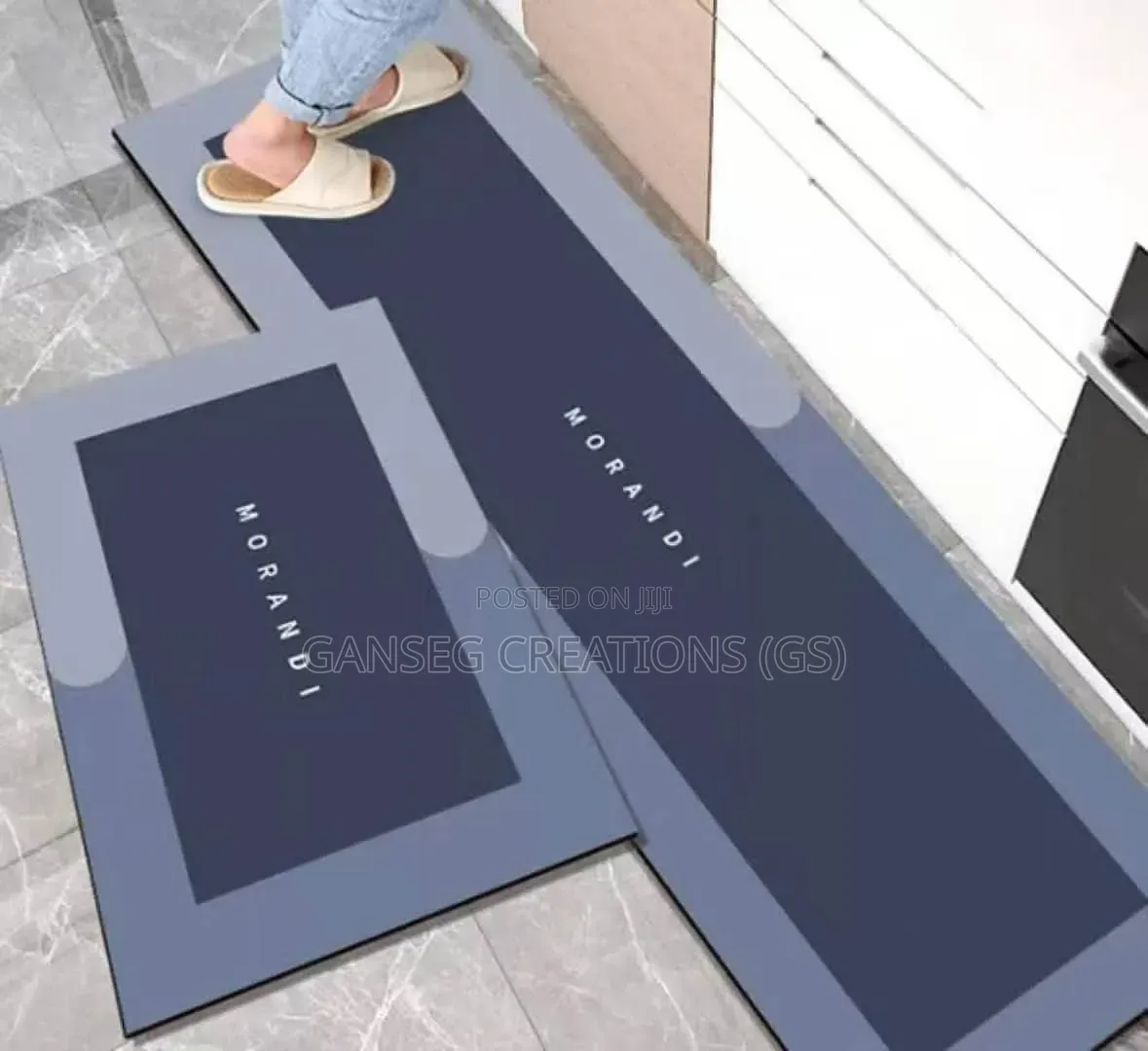 Anti-Slip Water Absorbent Kitchen Runner Mat Set (50x60 + 50x180cm)