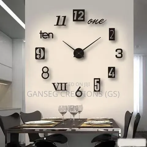 Modern Large 3d Diy Wall Clock-Frameless Luxury Acrylic Mirror Surface