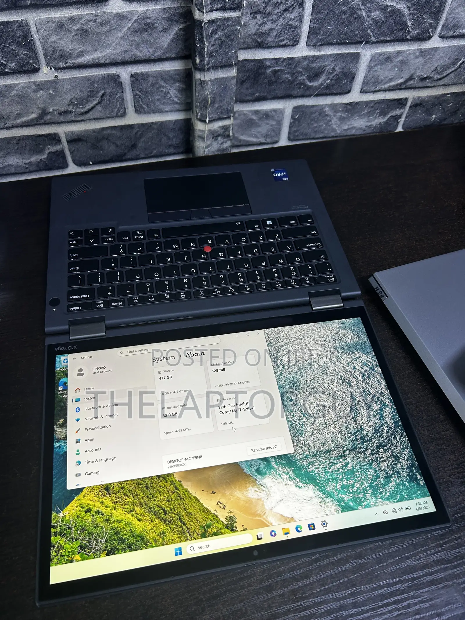 Laptop Lenovo ThinkPad x13 Yoga 32GB Intel Core i7 SSD 512GB