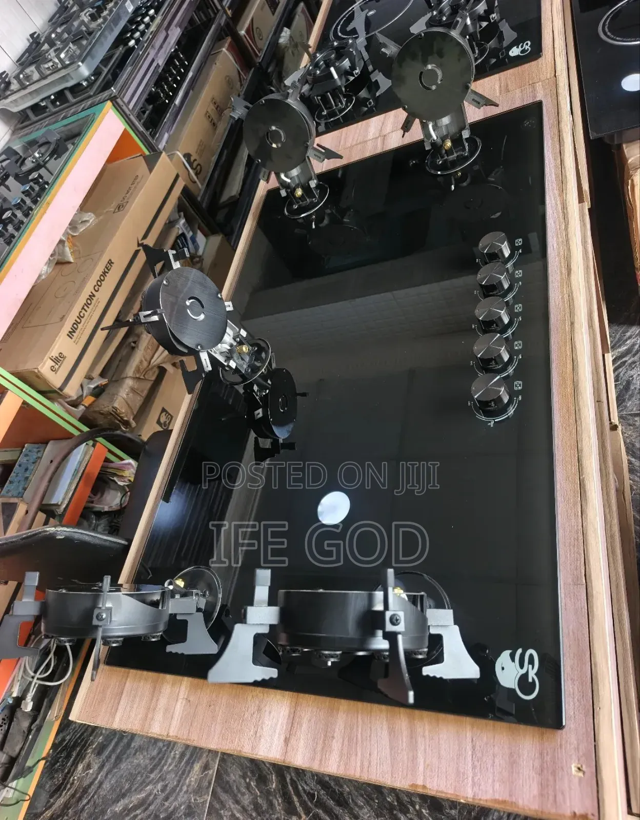 Original Gs Built-in 90cm 5 Burners Flips Up Automatic Gas Cooker Hib.