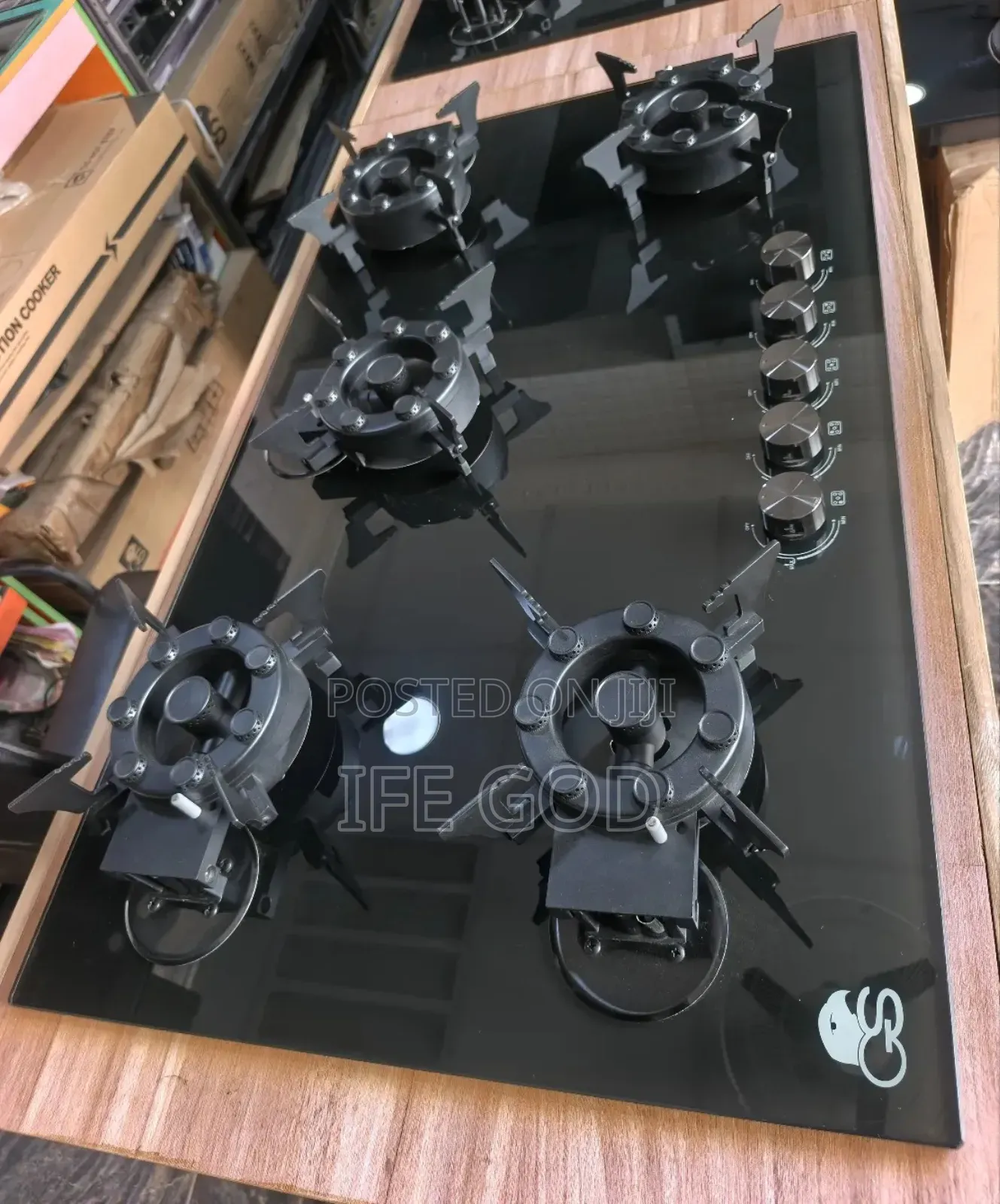 Original Gs Built-in 90cm 5 Burners Flips Up Automatic Gas Cooker Hib.