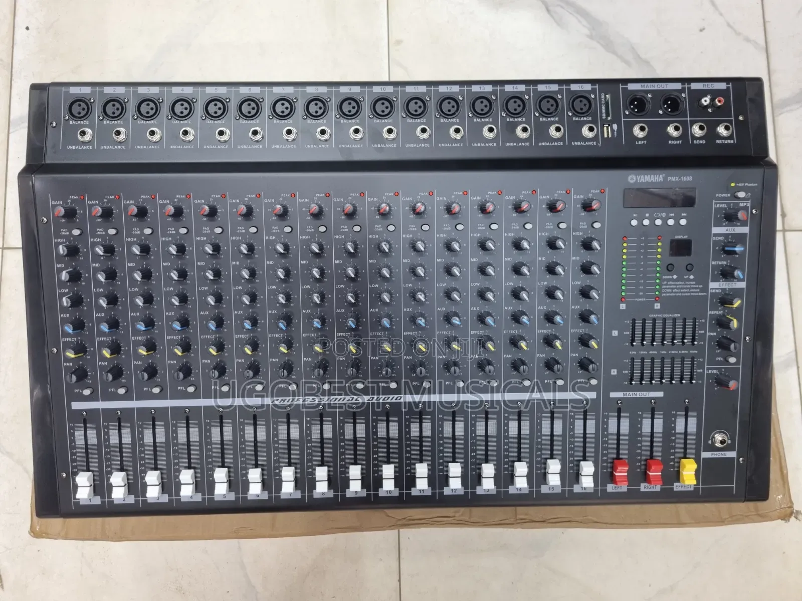 Yamaha 16-Channel Powered Mixer PMX-1608 With Amplifier, Usb Bluetooth