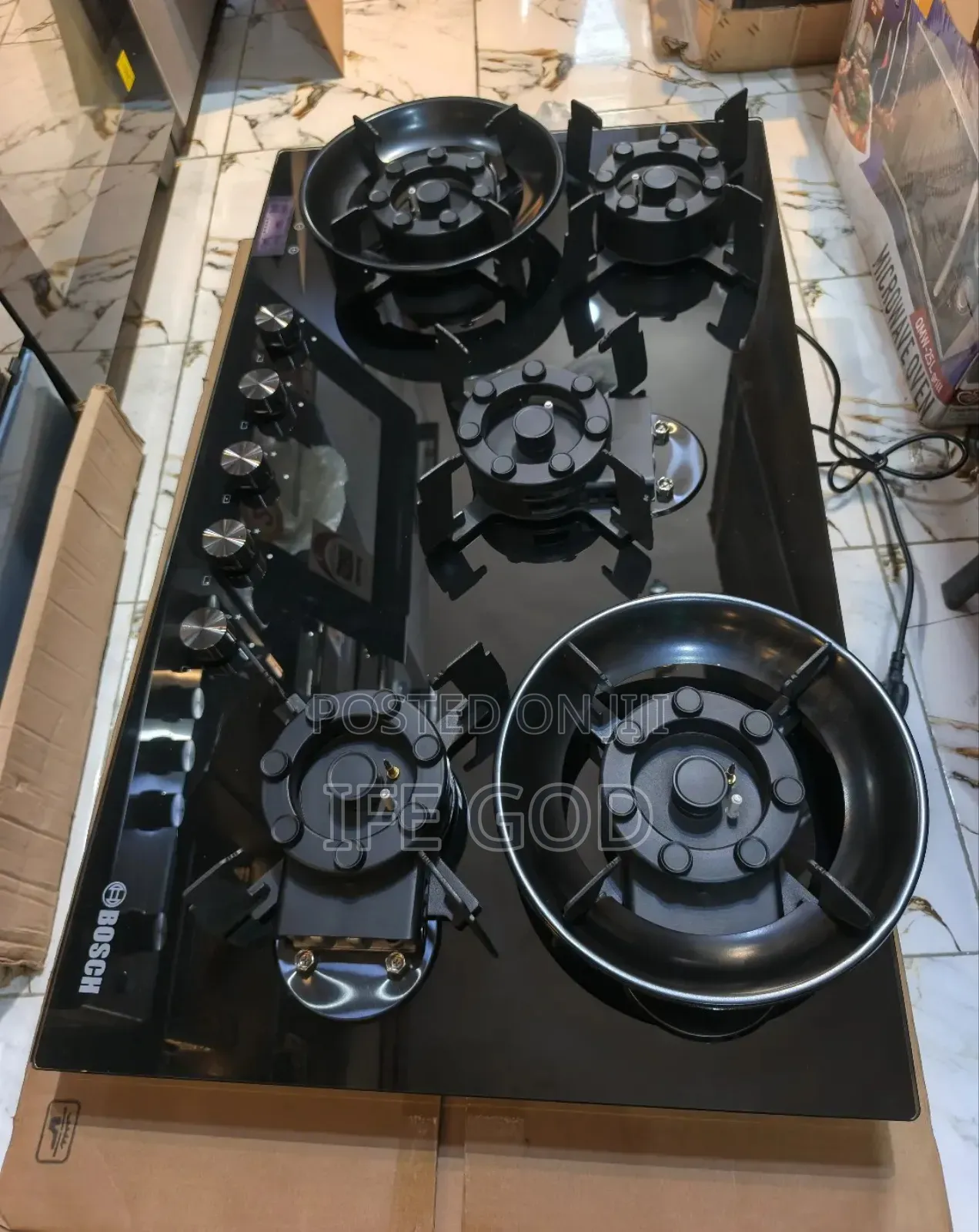 Bosch Built-in 90cm Flips Up With Led Digital Display Timer Gas Hob