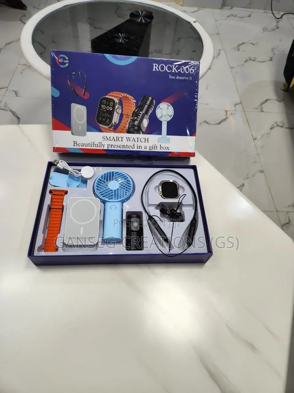 Rock-006 Smart Watch Combo Set - Watch Ultra + Neckband+Power Bank+Fan
