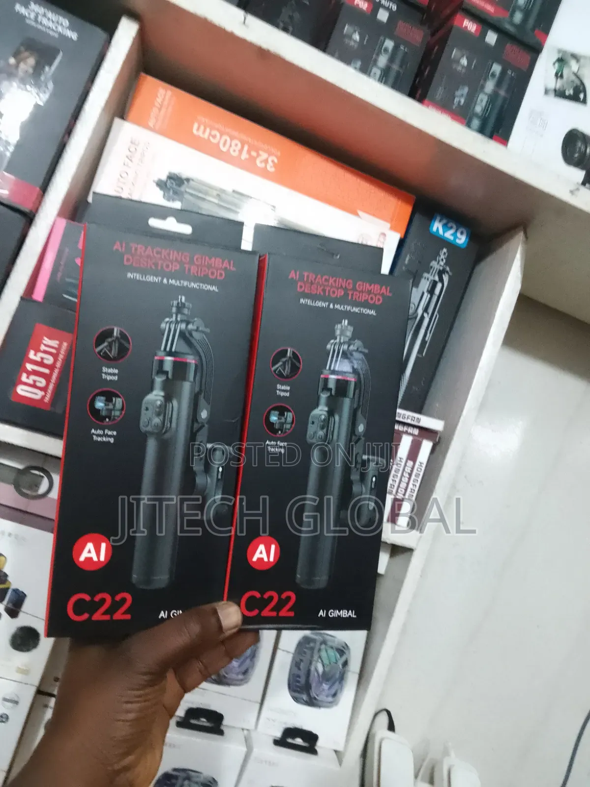 C22 360° Ai Face Tracking Handheld Gimbal – Selfie Stick Desktop .