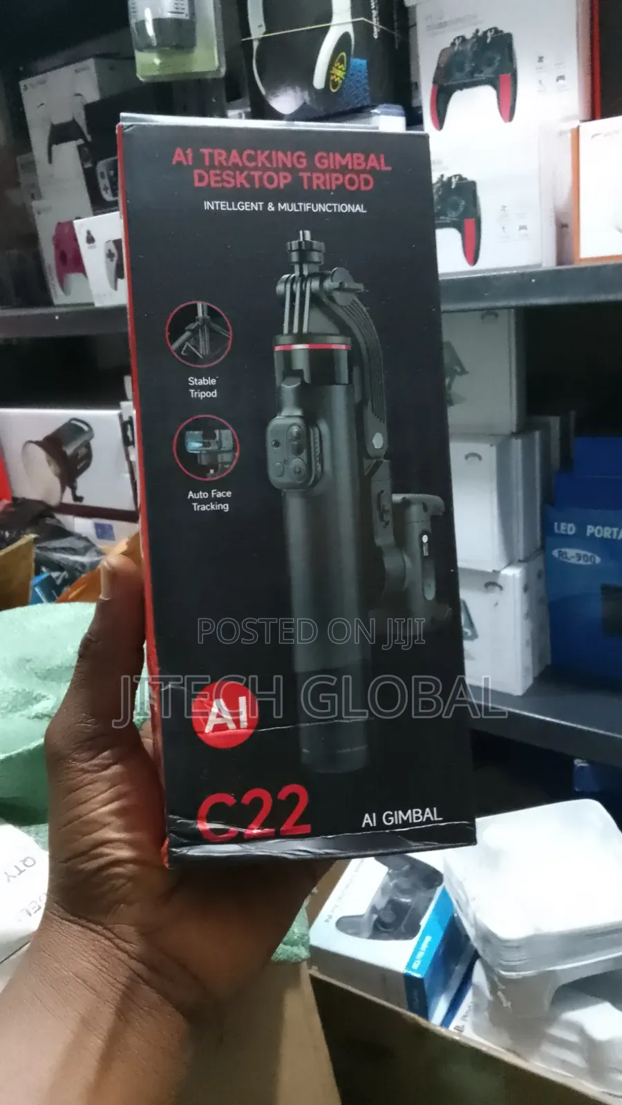 C22 360° Ai Face Tracking Handheld Gimbal – Selfie Stick Desktop .