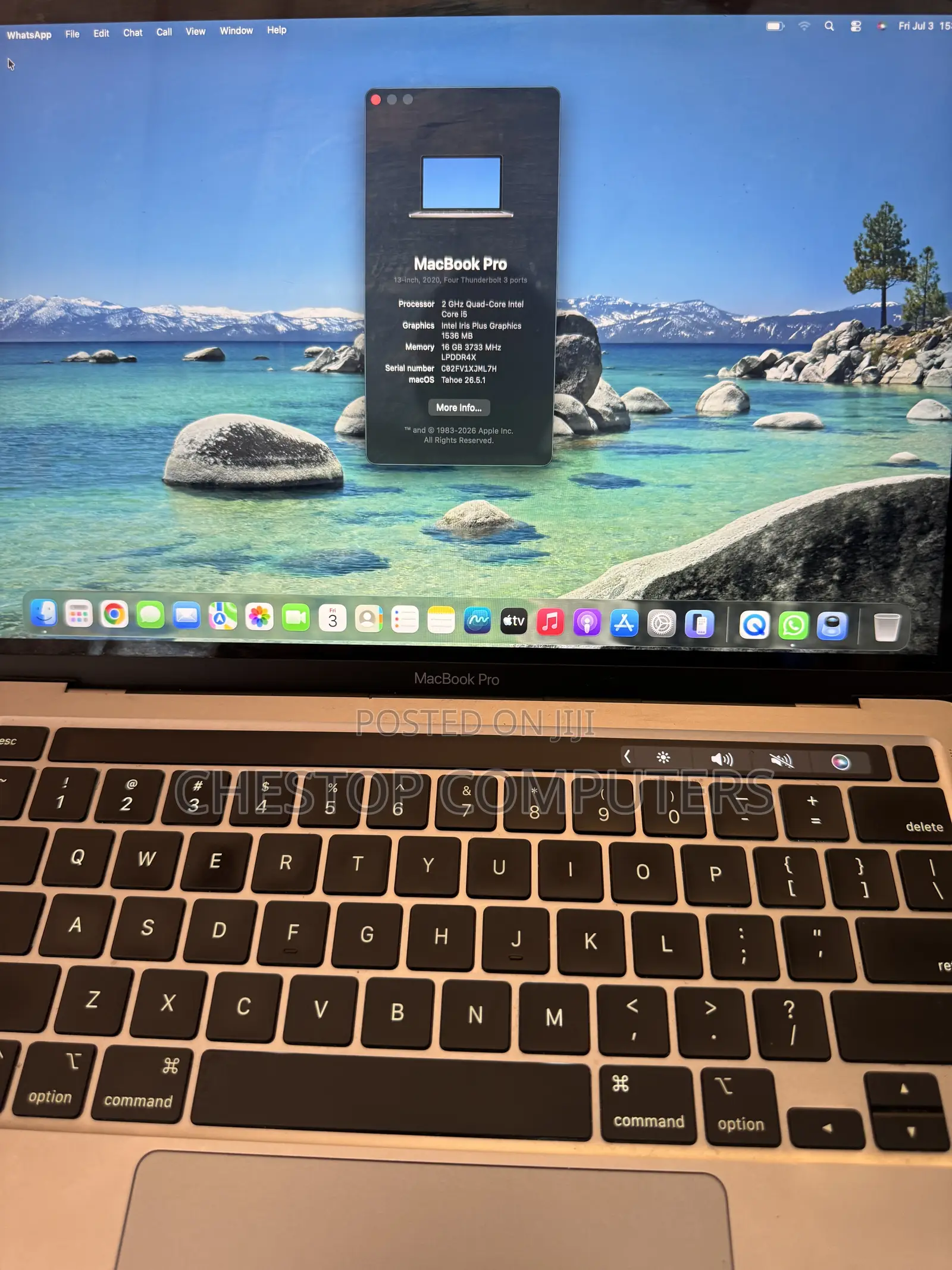 Laptop Apple MacBook Pro 2020 16GB Intel Core i5 SSD 512GB