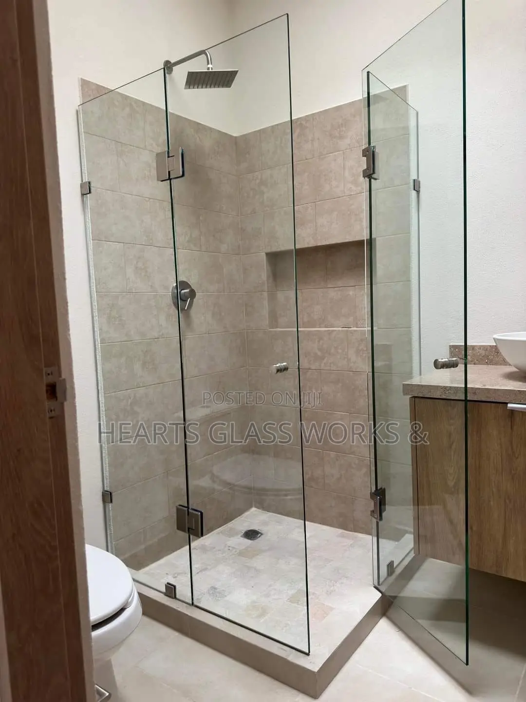 Contemporary Frameless Glass Shower Cubicle Installed in Lagos.