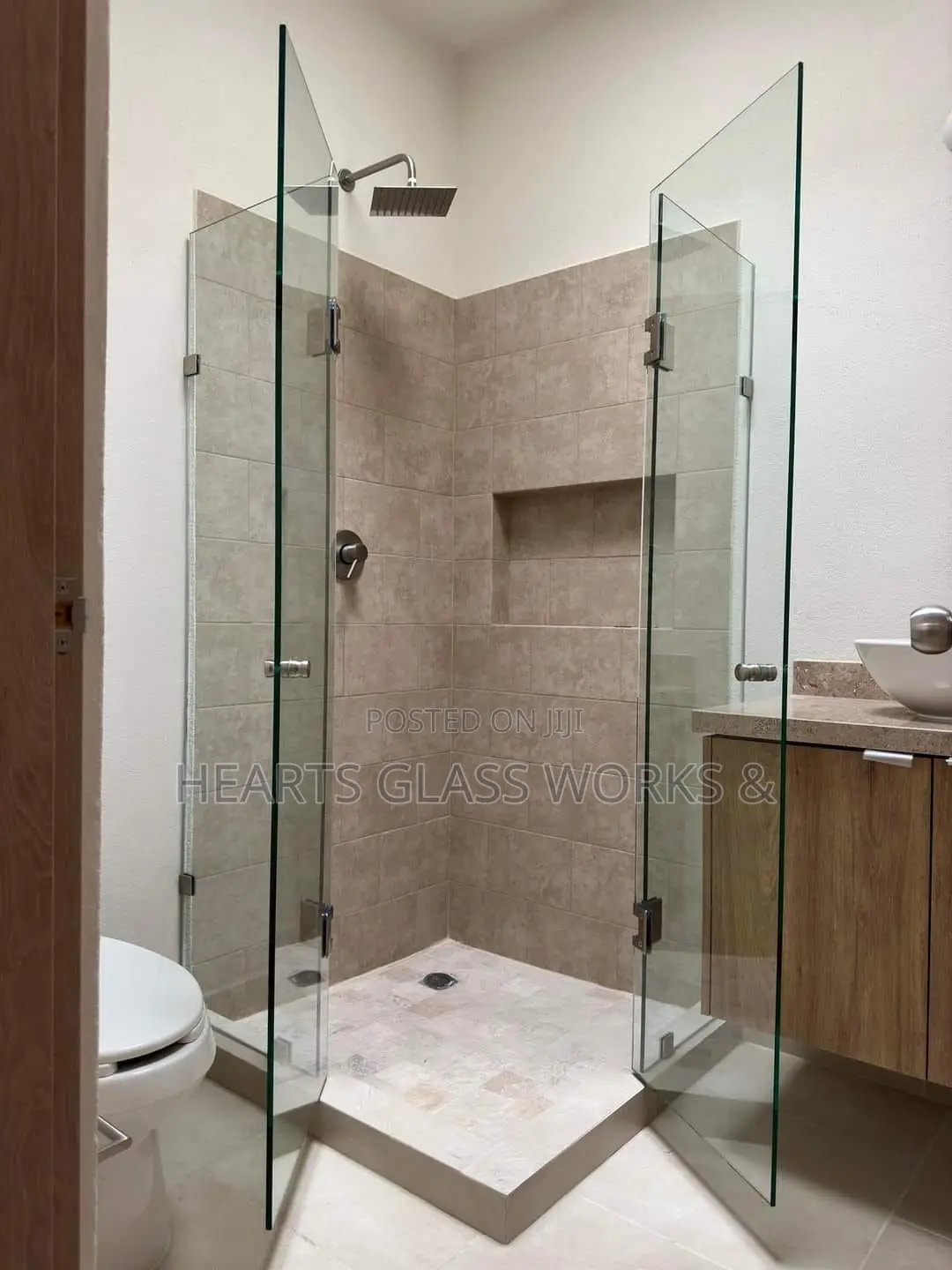 Contemporary Frameless Glass Shower Cubicle Installed in Lagos.
