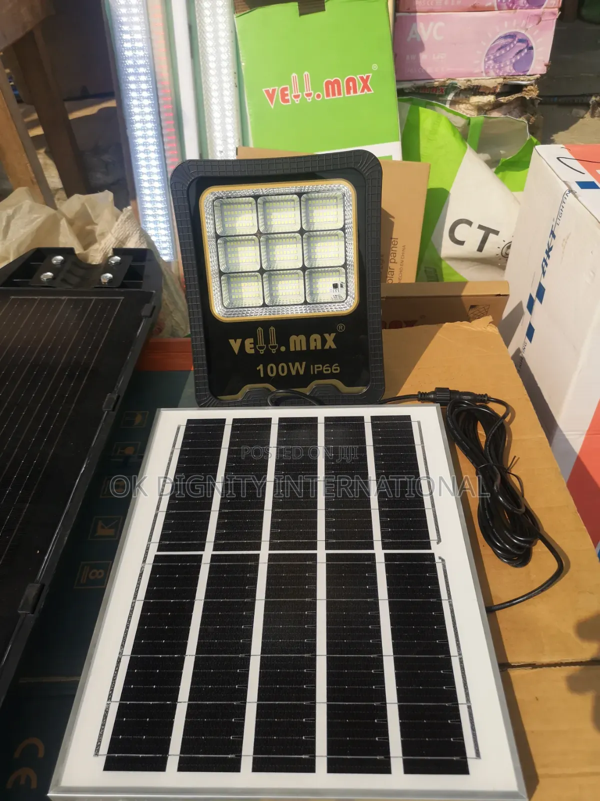 100w Ip66 Solar Flood Light – With Remote Control Light Up