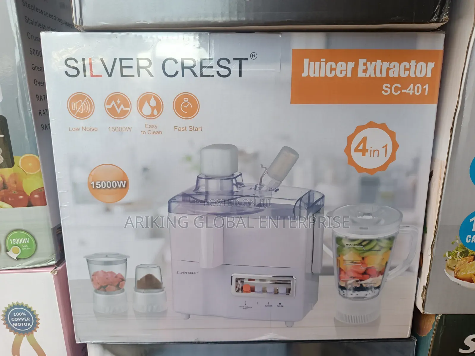 Premium Silver Crest Fruit Vegetable Juicer Blender
