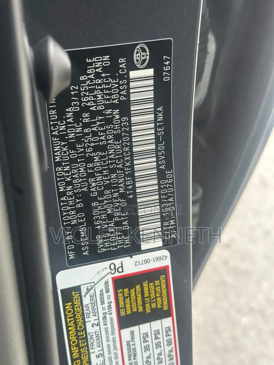 Toyota Camry 2012 Gray