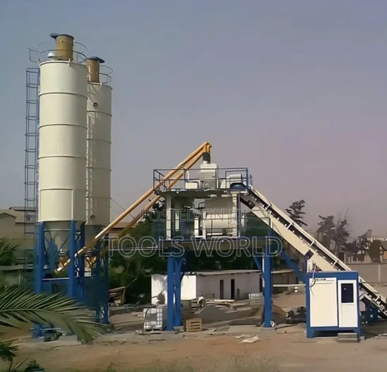 Heavy-Duty 75m3/Hr Concrete Batching Plant With Twin 100t Silos
