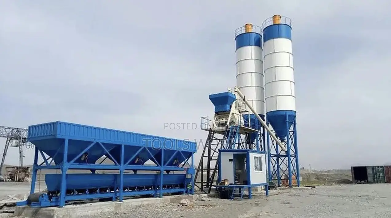 Heavy-Duty 75m3/Hr Concrete Batching Plant With Twin 100t Silos