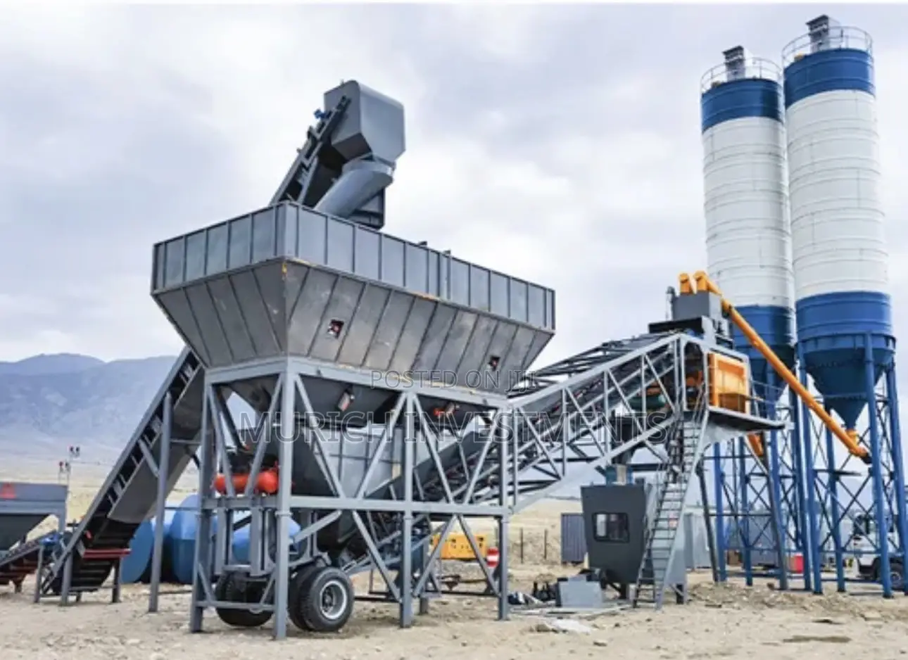 Concrete Batching Plant 75m3/Hr – Commercial Grade With 2×100t Silos