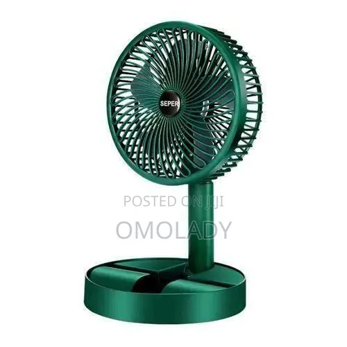 Folding Rechagable Fan - Green Fan