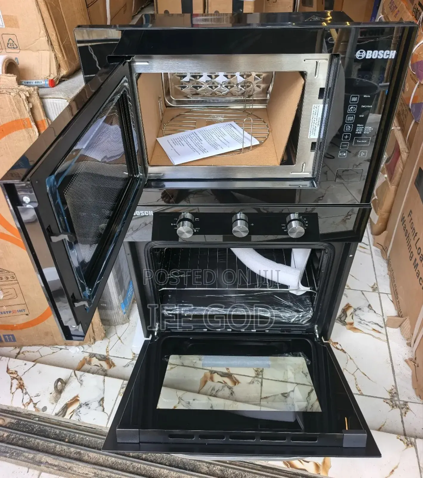 Original Bosch Inbuilt Gas Electric Oven Built-in Digital Microwave
