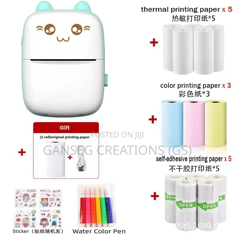 Brand New Cute Mini Pocket Thermal Printer Kit (Inkless)