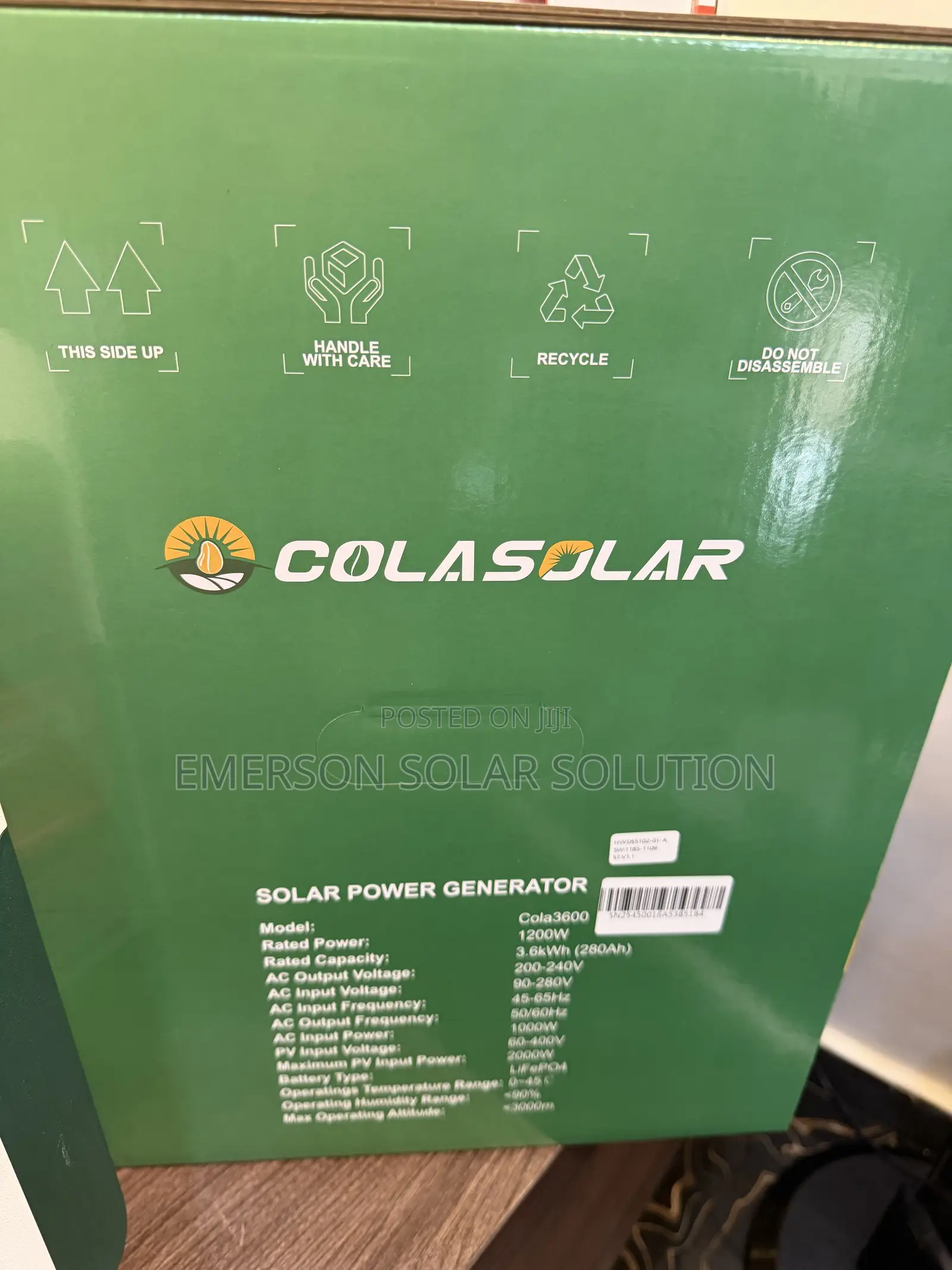 Cola Solar Generator 3.6kwh Lithium Battery