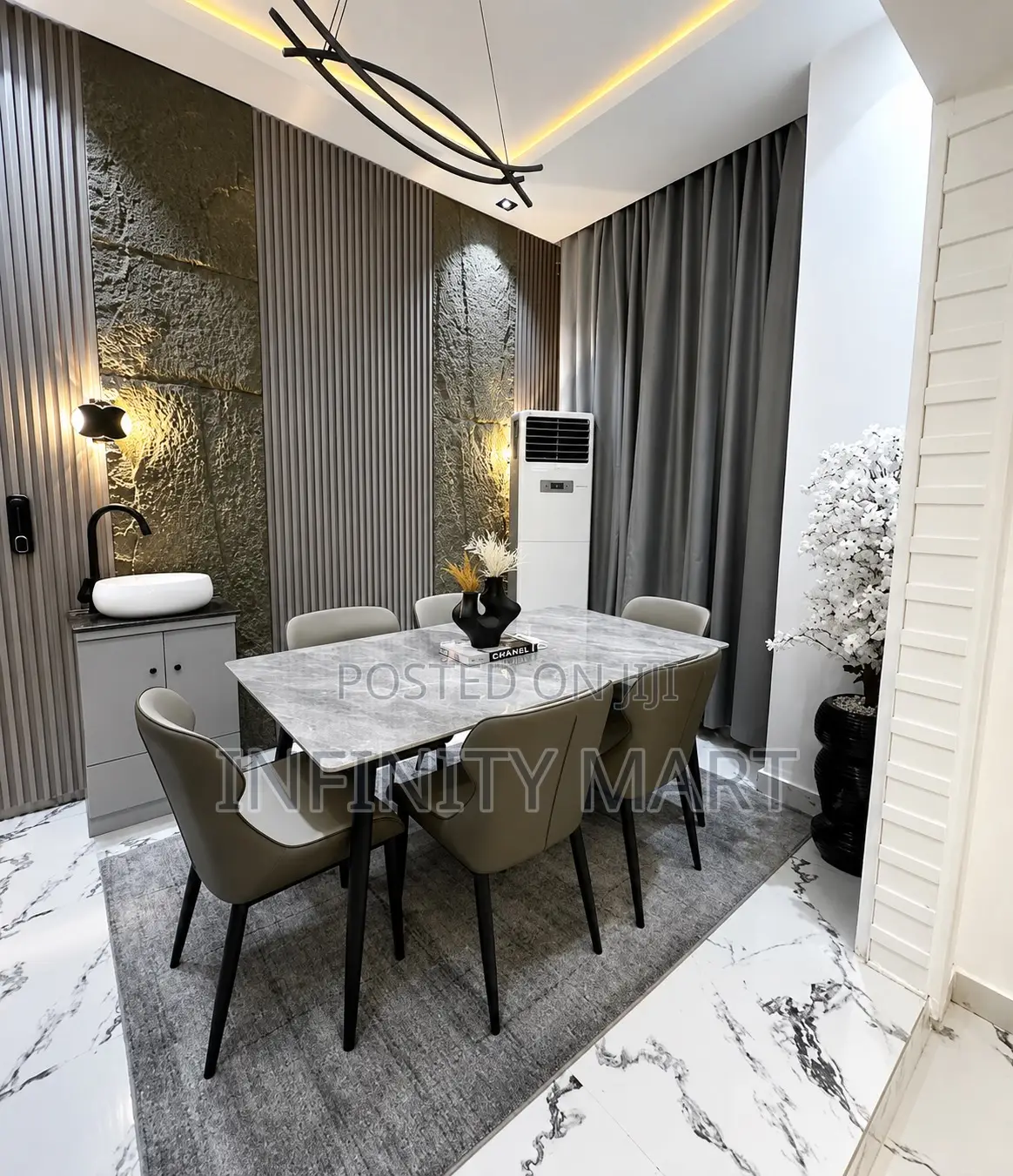 6 Seater Dining Set Obsidian Luxe