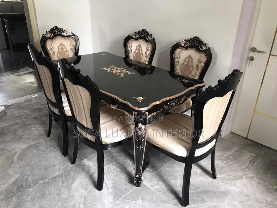 Brand New Luxury Ornate Classical Dining Set With Carved Wood