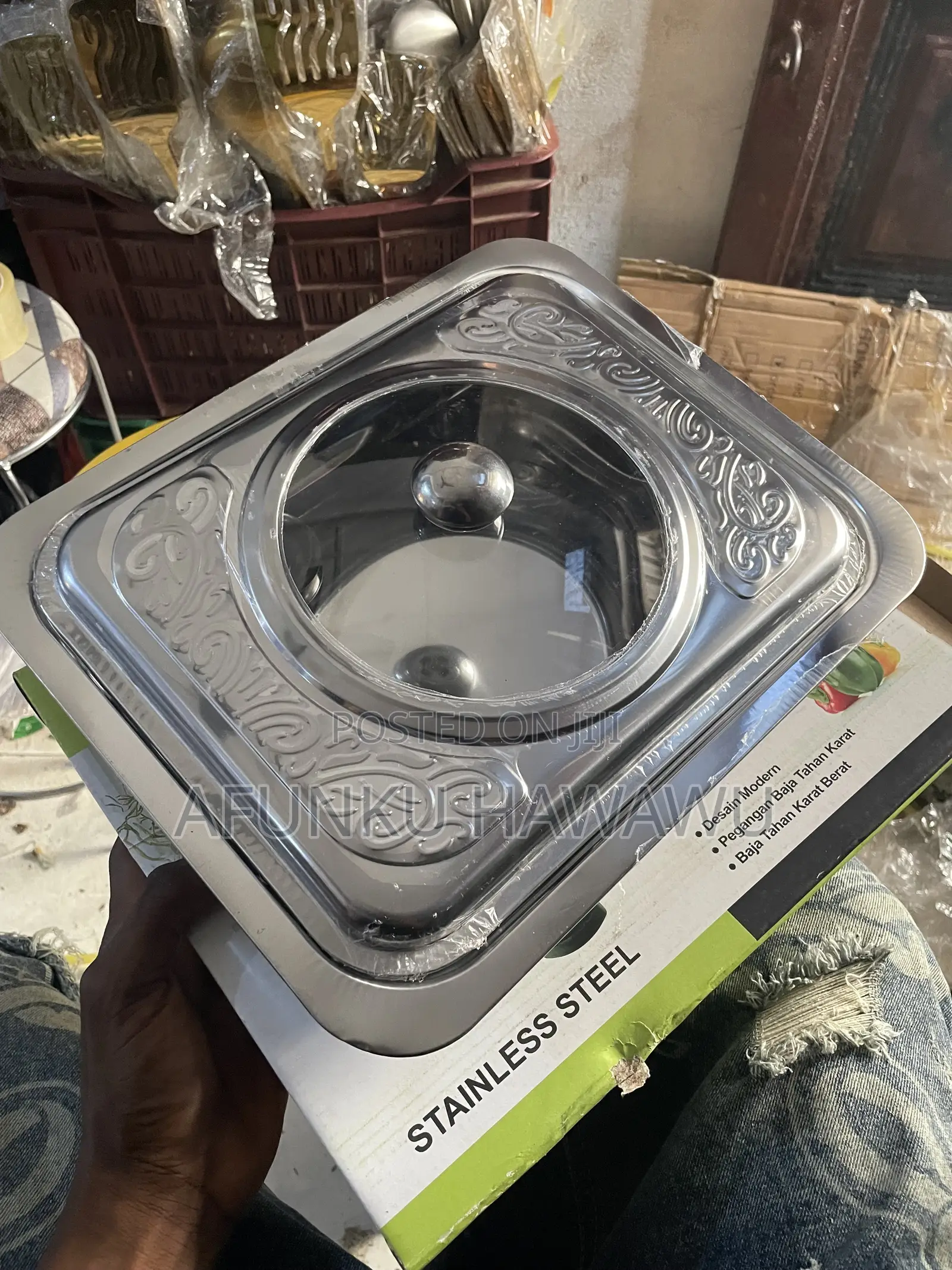 Stainless Fast Food Dish With Cover