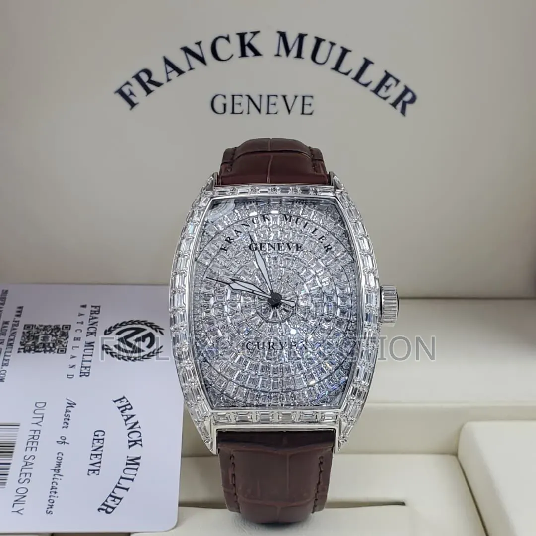 Frank Muller Centree Curvex Men Leather Wristwatch