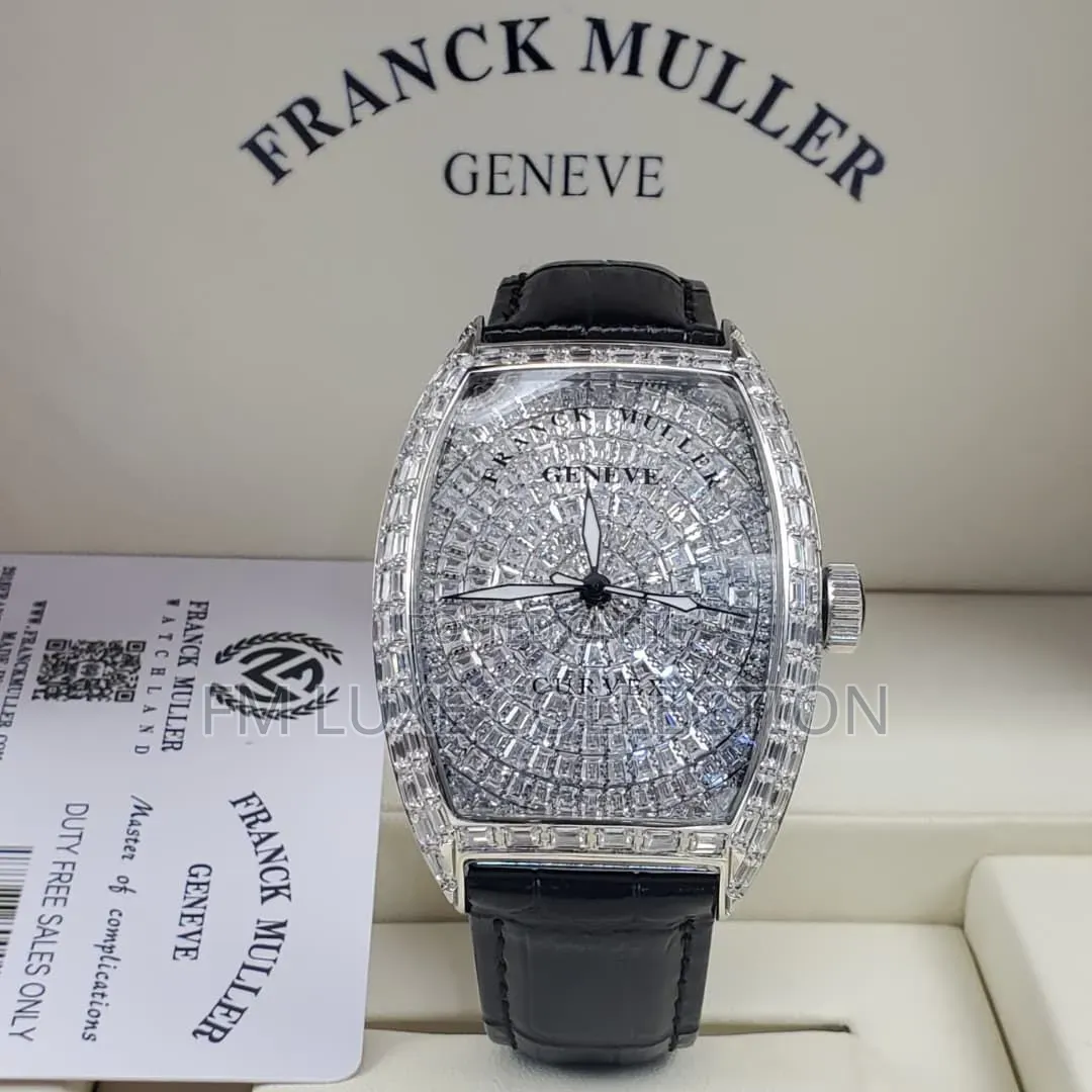 Frank Muller Centree Curvex Men Leather Wristwatch