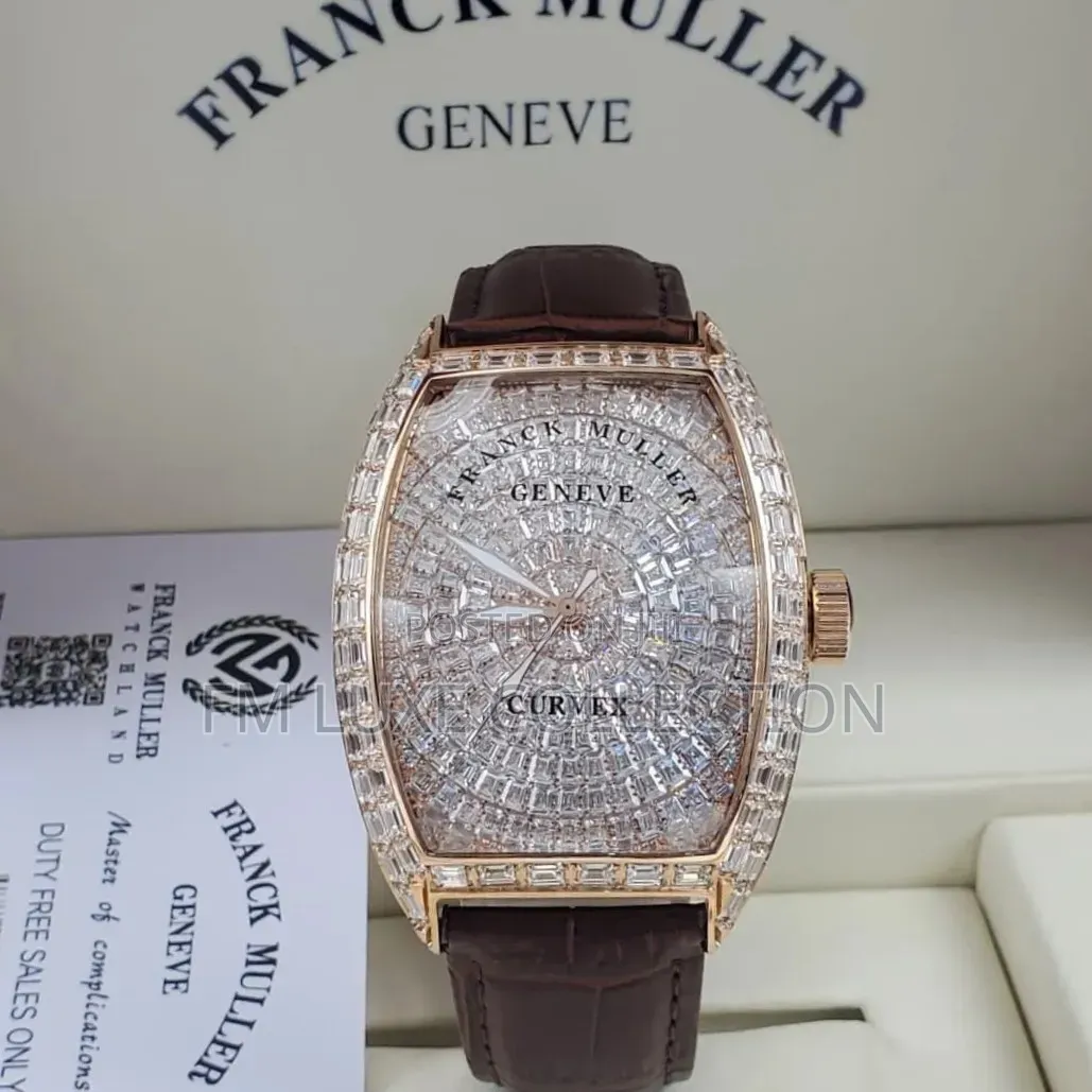Frank Muller Centree Curvex Men Leather Wristwatch