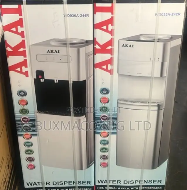 Akai Water Dispenser- 3 Taps -hot Cold With Fridge