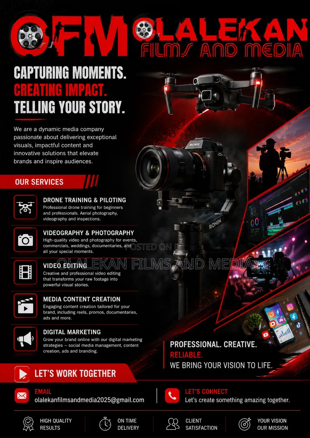Drone, Camera and Editing Services