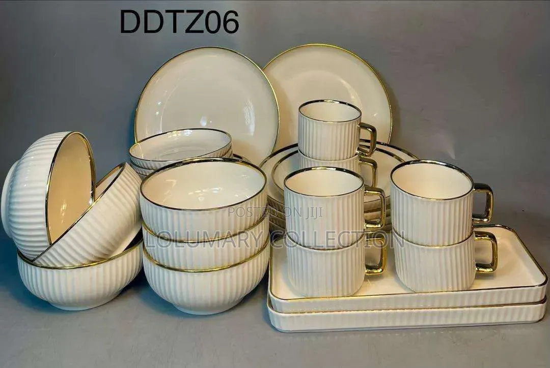 Ddtz05 32pcs Luxury Gold-Rimmed Dinner Set
