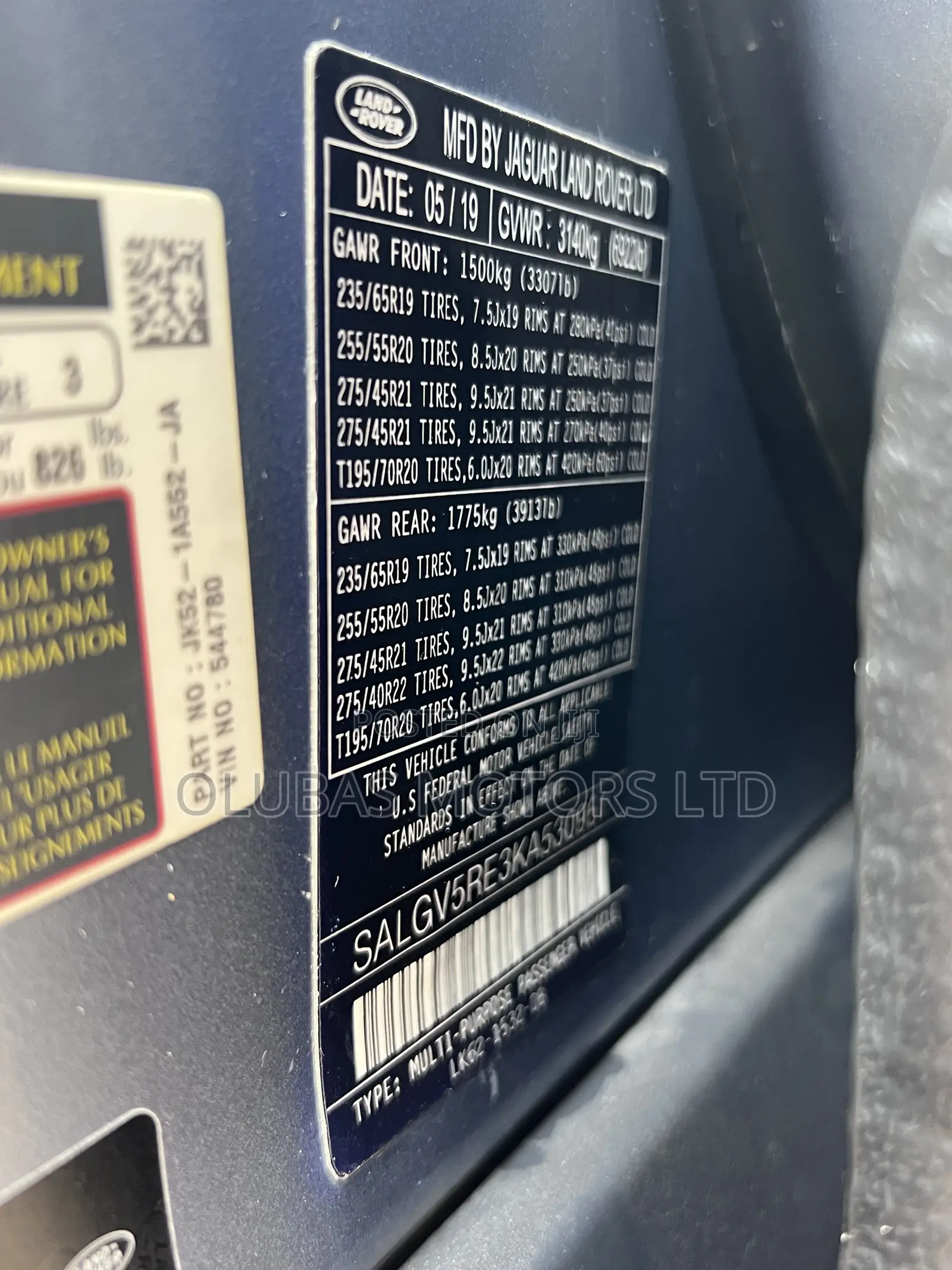 Land Rover Range Rover 3.0L V6 Supercharged 2019 Blue