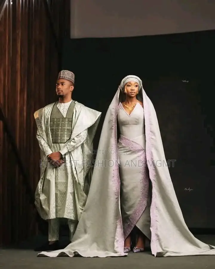 Green Babban Riga Sage-Grey Silk Corset Gown With Lilac Lace Set