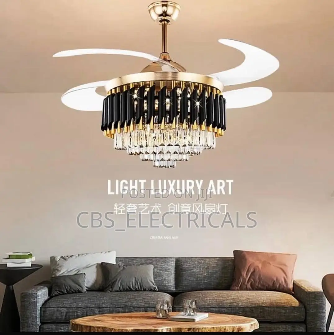 Crystal Ceiling Fan Chandelier