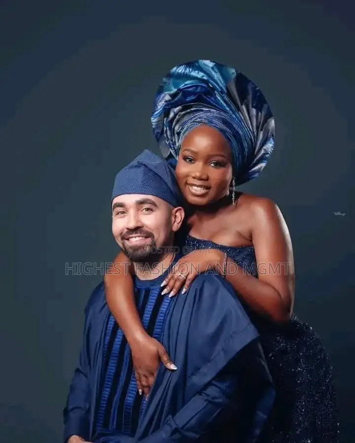 Midnight Navy Monostrap Sequin Gown Sovereign Blue Agbada Set