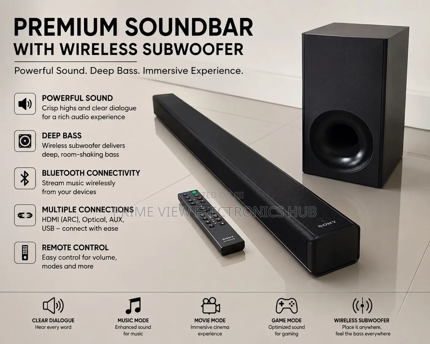 Sony Soundbar With Wireless Subwoofer