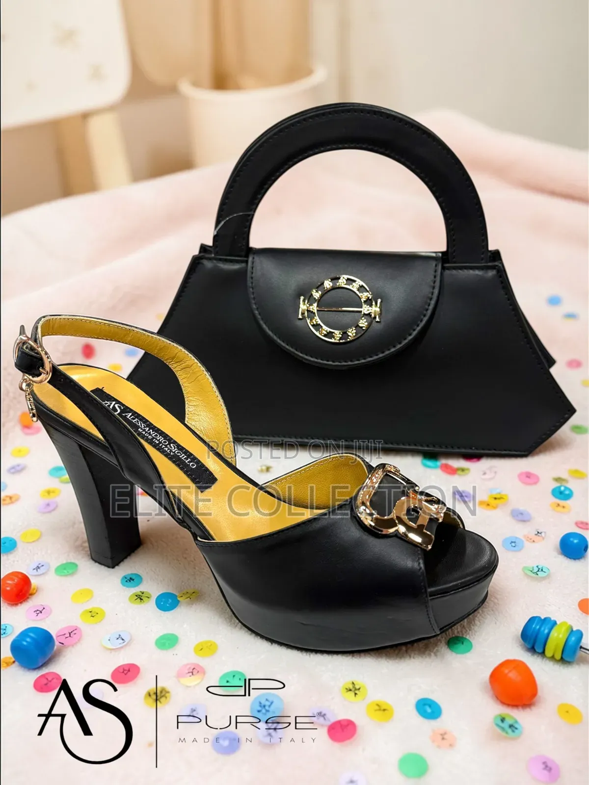Unique Italian Shoe and Bag Set Sandal*Bags**Sizes 38_43