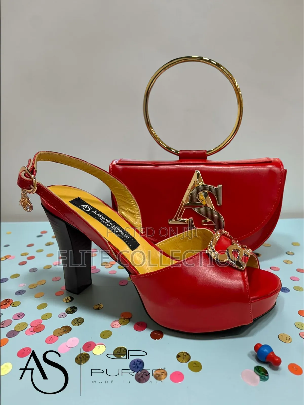 Unique Italian Shoe and Bag Set Sandal*Bags**Sizes 38_43