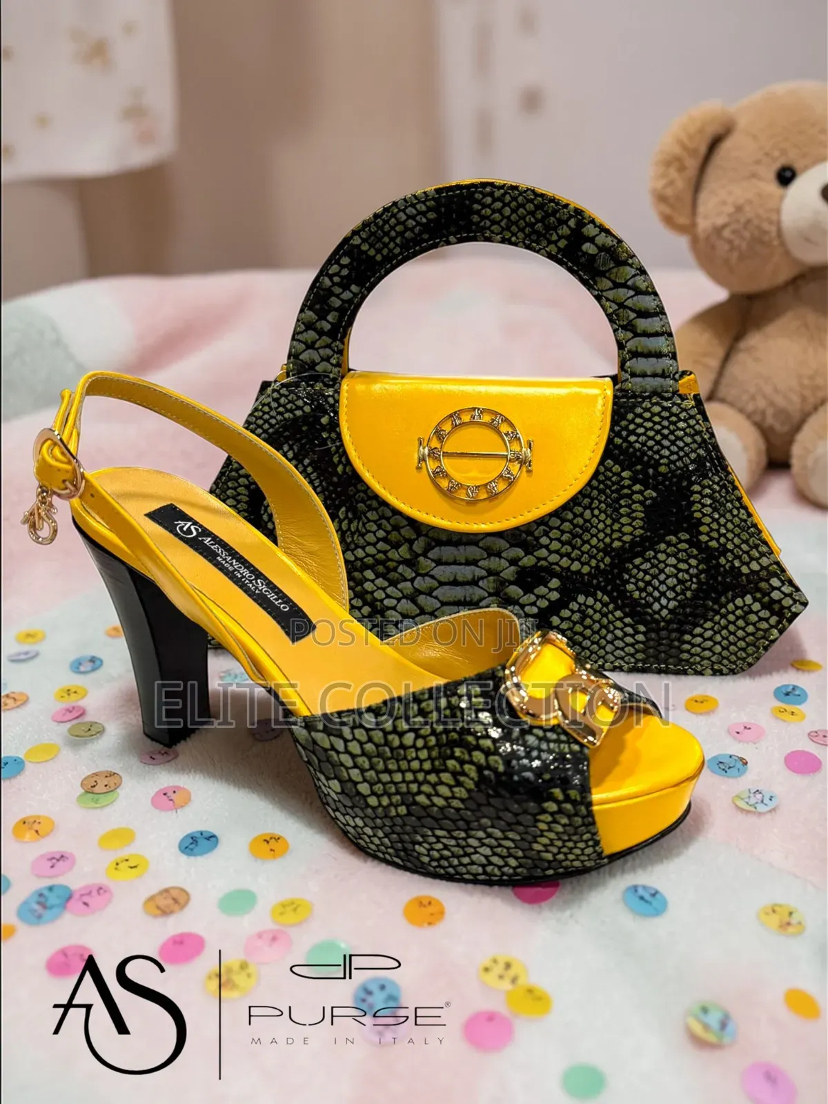Unique Italian Shoe and Bag Set Sandal*Bags**Sizes 38_43