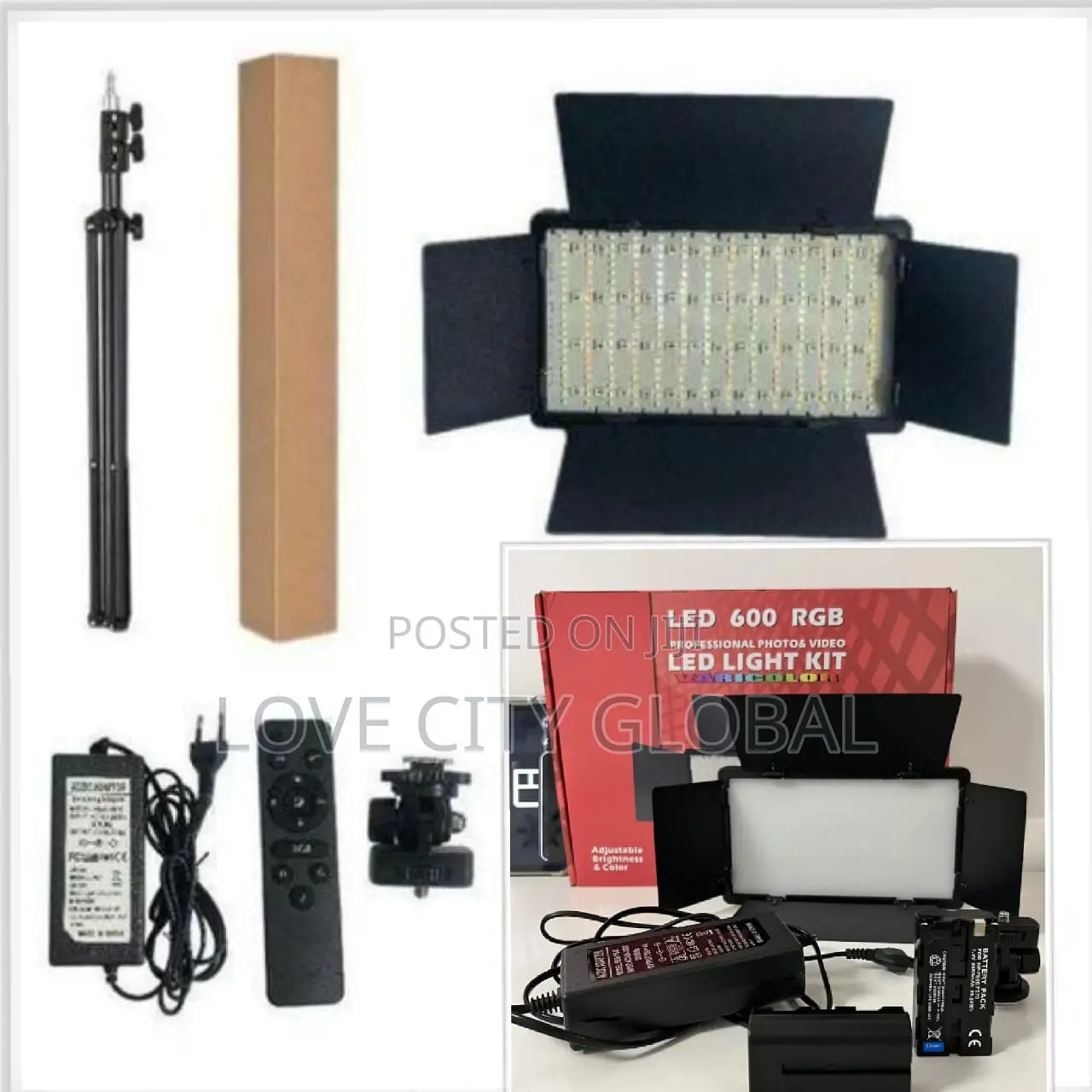 Led 600 RGB Professional Photo Video Led Light Kit Battery Stand