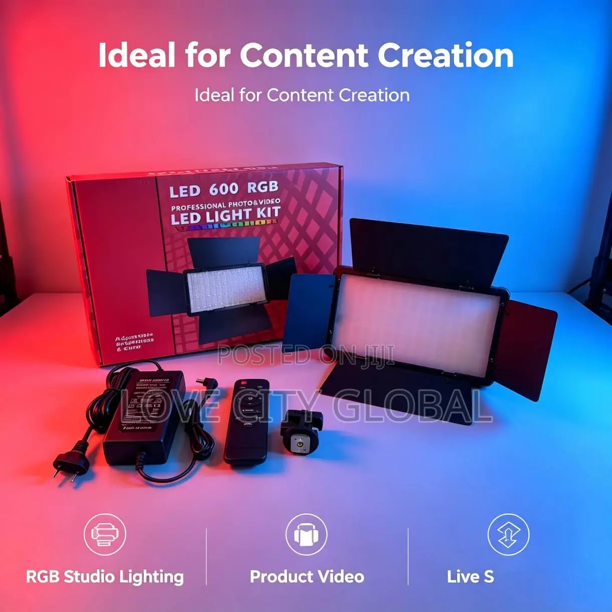 Led 600 RGB Professional Photo Video Led Light Kit Battery Stand