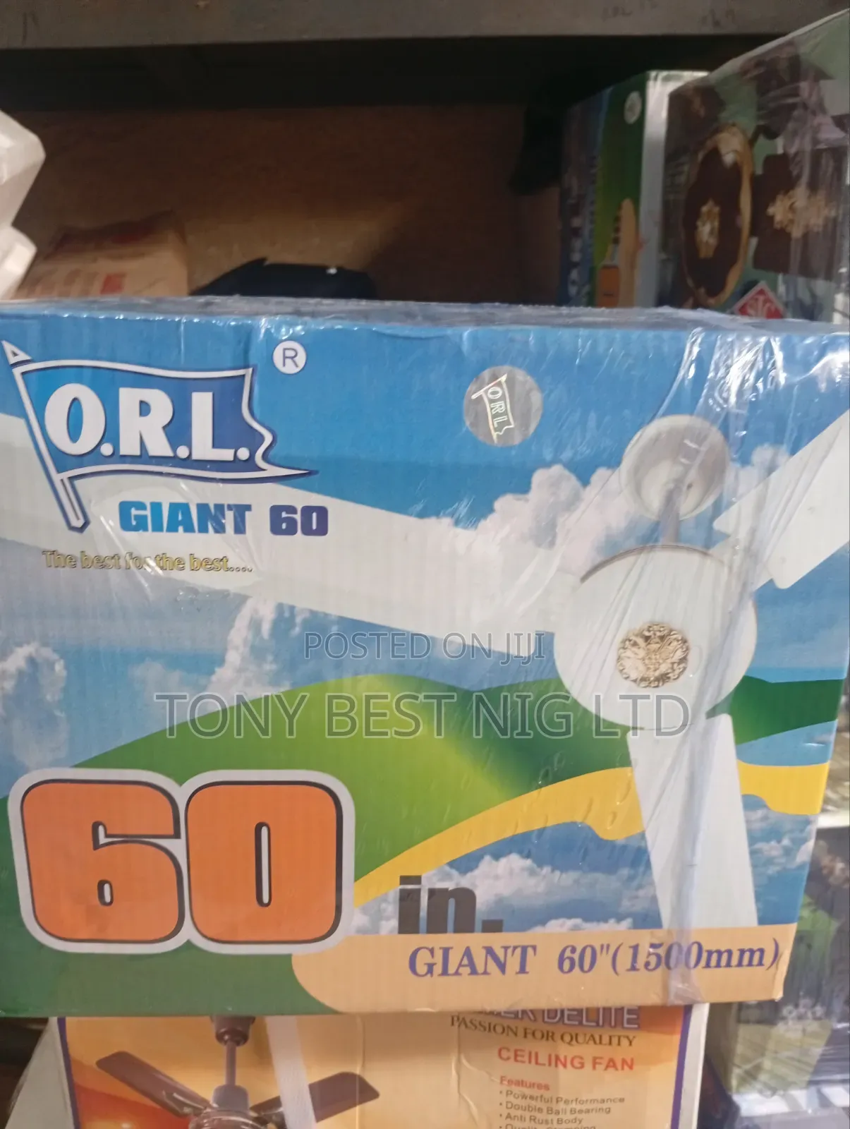Orl Giant 60 "Inches Ceiling Fan Copper Coil One Year Warranty